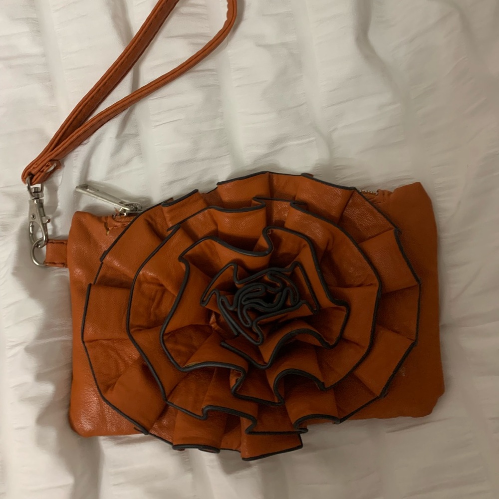 Orange flower clutch